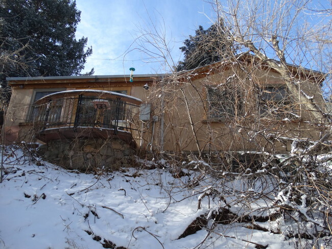 Rear of the cabin, hill is covered with raspberry and grape vine - 36992 Boulder Canyon Dr