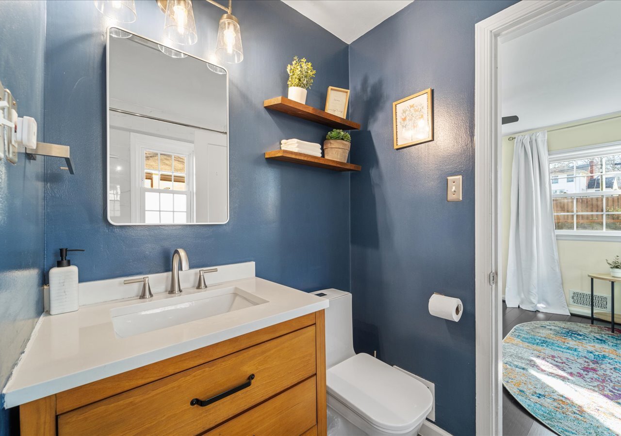 Recently updated bathroom is modern with a touch of luxury. - 706A W Glebe Rd