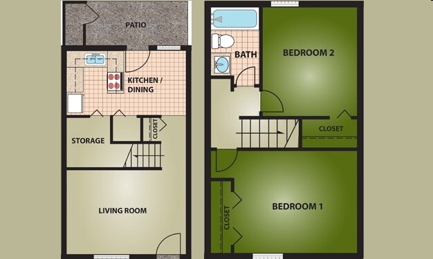 2BR/1BA - Oakdale Apartments