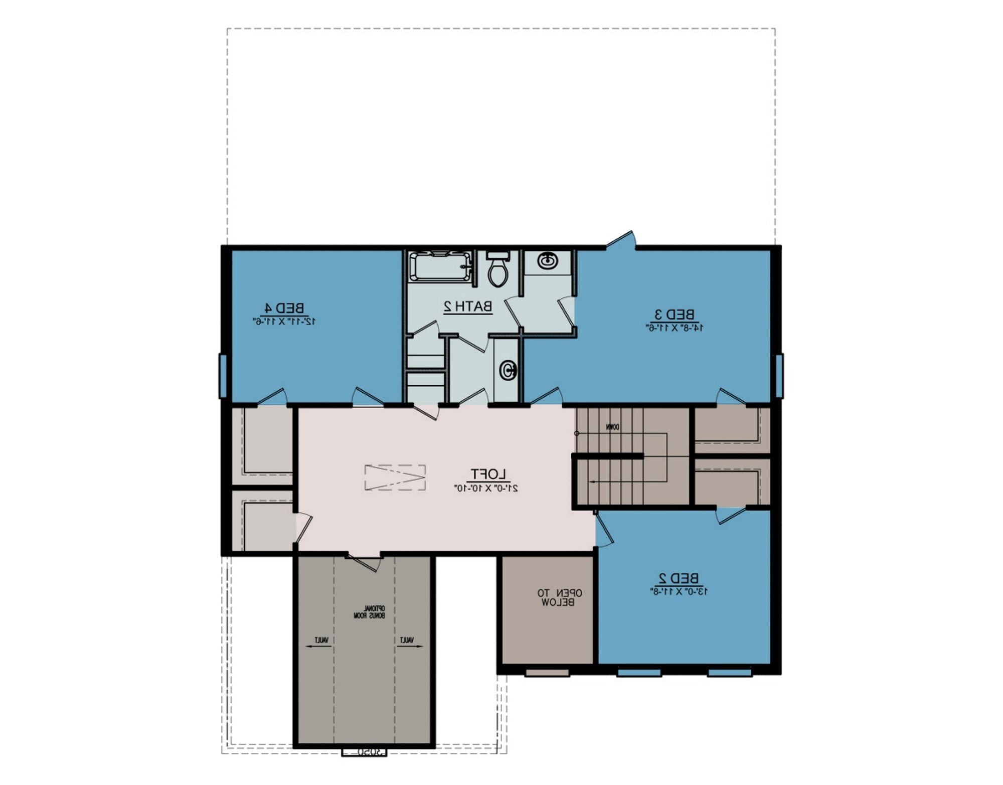 top floor plan - 291 Avebury Rd