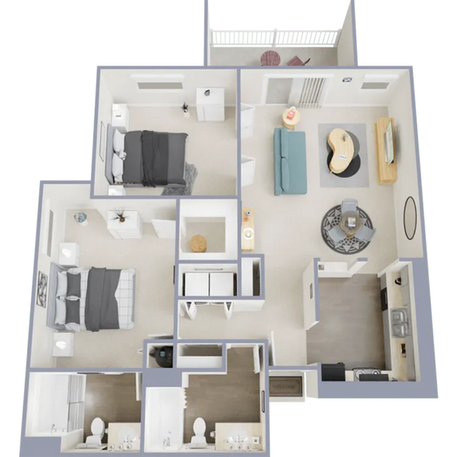 Two bedroom, two bath, 985 square foot apartment - Signature at Promontory Pointe