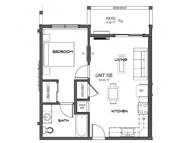 1 Bedroom Building 2 - Skyles Apartments