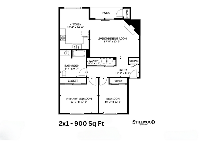 2 Bedroom 1 Bath - Stillwood Apartments