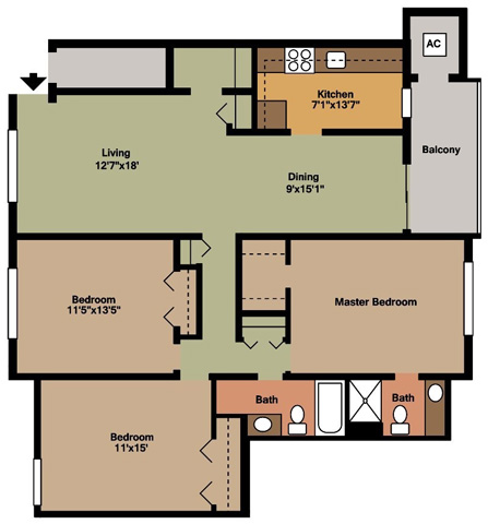 Floorplan - Spring Ridge Apartments