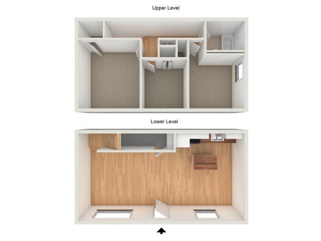 Three bedroom townhome floor plan - Greenville on 141 Apartments & Townhomes