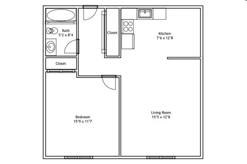 1BR/1BA - Sycamore Village Apartments