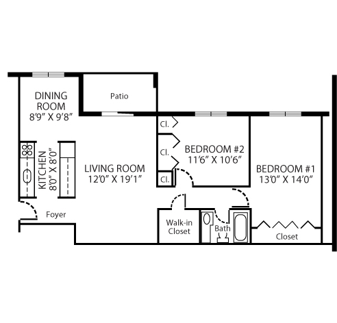 2BR/1BA - Alexandria Apartments