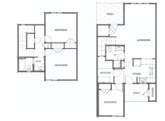 3 Bedroom Townhome Floor Plan - Rainier Park