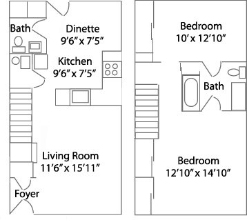 2BR/1.5BA - Sieler Townhomes & Apartments