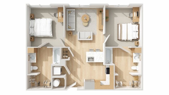 B3 Premium: 2BD | 2BA | 841 SF - Park Place Baton Rouge Apartments