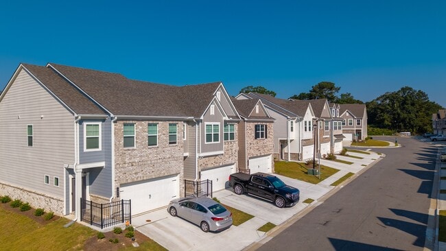 Elevated perspective showcasing the homes design and outdoor spaces. - Carlton Crossing