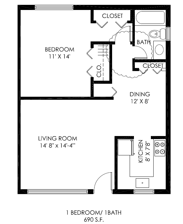 1BR/1BA - The Key West