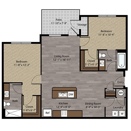 Floorplan - The Landings Apartments