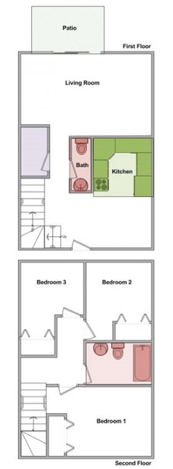 3BR/1BA - Regency Townhomes