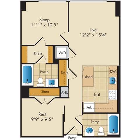 Floorplan - Flats 130 at Constitution Square
