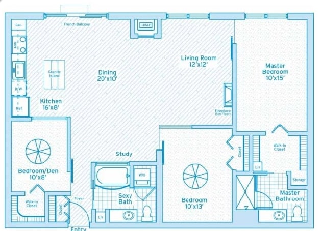 3 Bedroom, 2 Bath (Den D) - The Ellory