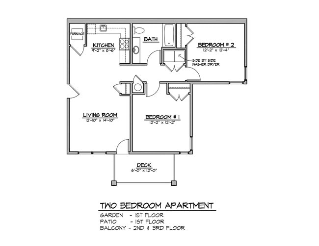 2 Bedroom, 1 Bath - Eagles Ridge Apartments
