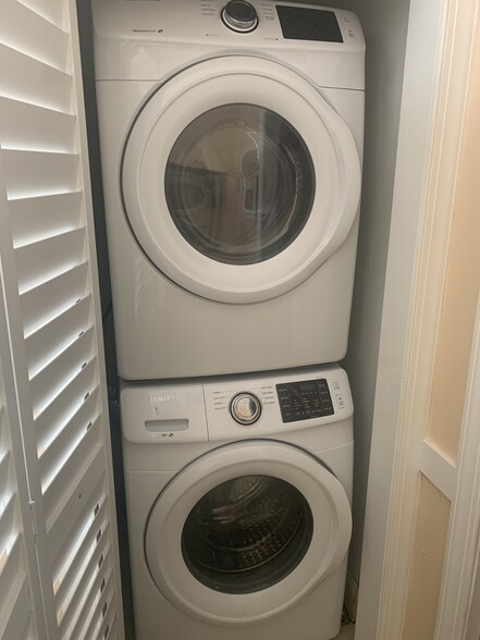 New washer and dryer in half bathroom - 245 Lincoln St