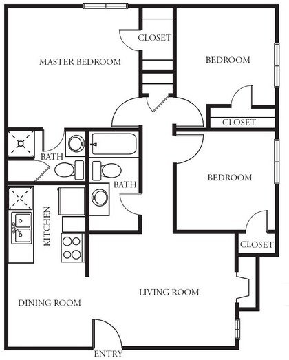 3BR/1.5BA - Mapleview Apartments