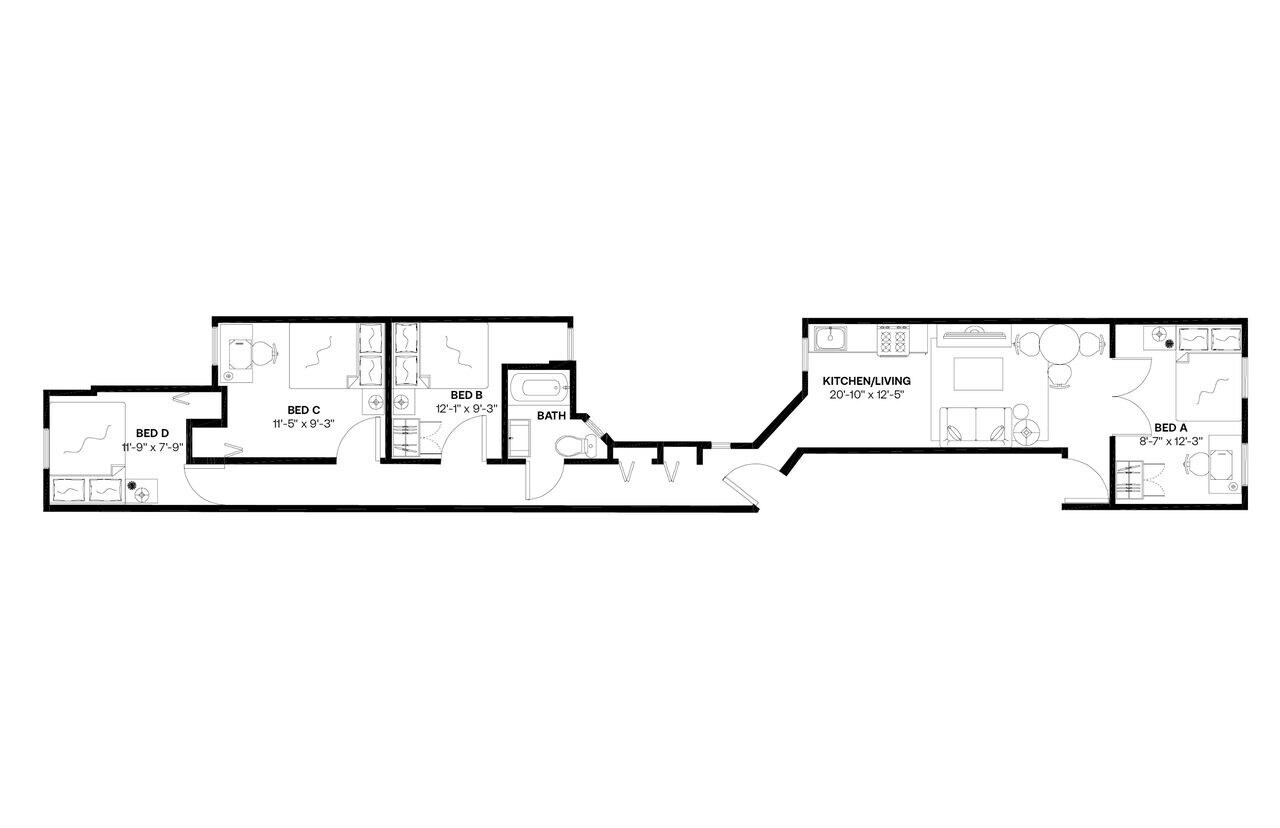 Building Photo - Private bedroom in 4 bed/1 bath Home