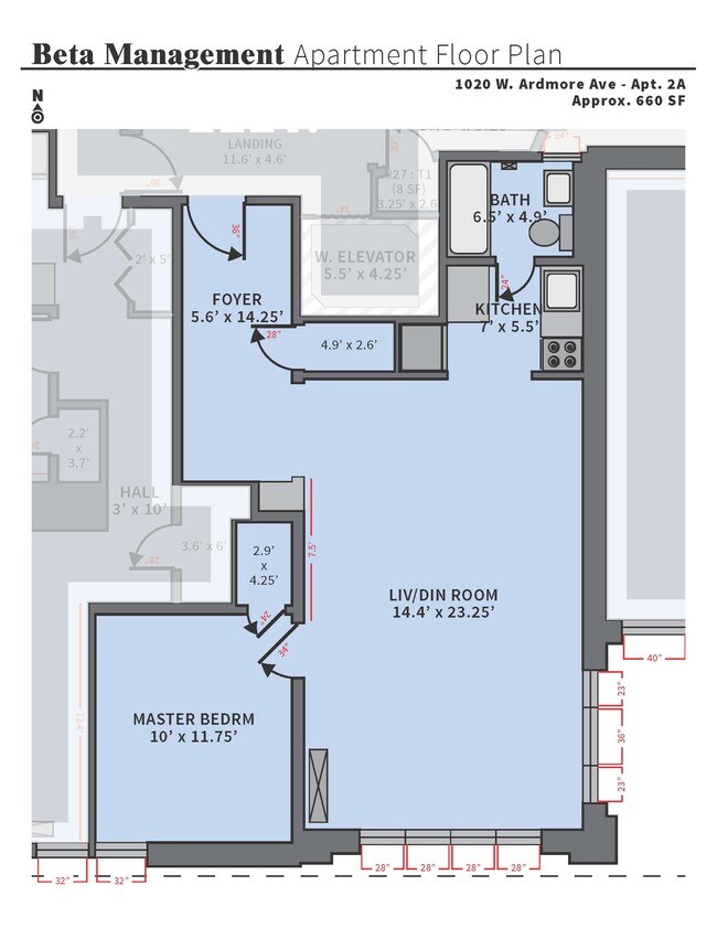 Floorplan - 1020 W Ardmore Ave