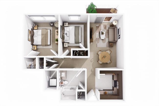 2 JO Floor Plan. 2 Bedroom, 1 Bath. - Allards Grove