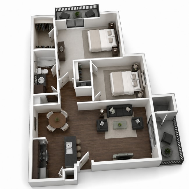 2D Cyprian 897sqft - Cedars at Ellington