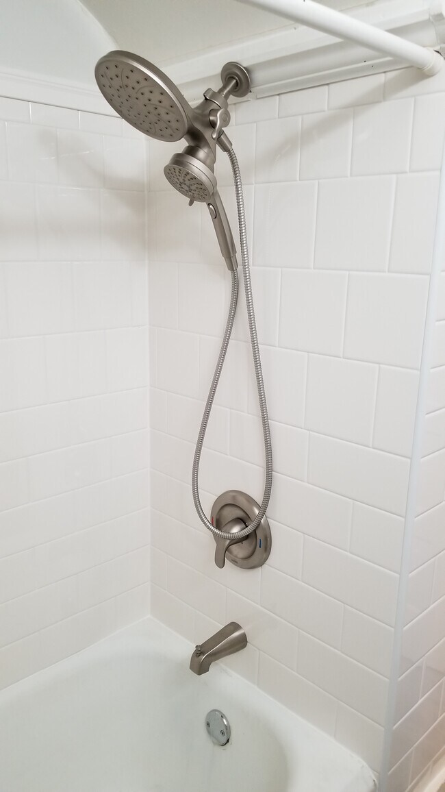 Updated shower tile and fixture - 304 Summit Ave