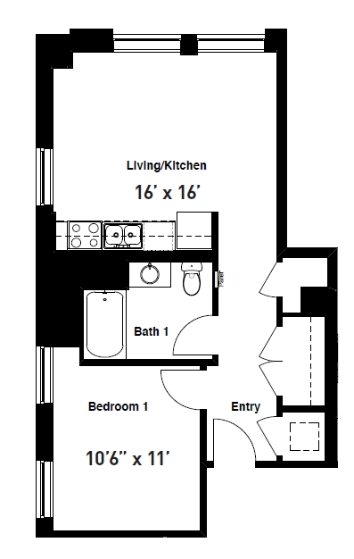 1BR/1BA - The Buckingham