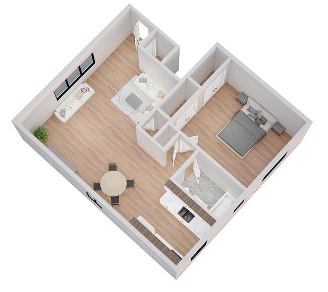 1BR Angle 2 - Clinton Village Apartments