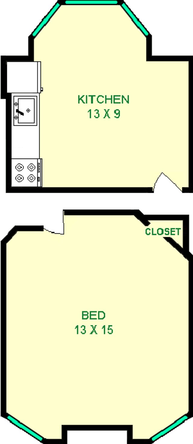 Anerome Studio Floorplan - Arlington Houses