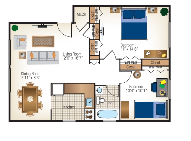 2BR/1BA - Parkway Overlook