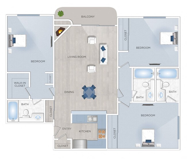 Floorplan - Toluca Terrace Apts.