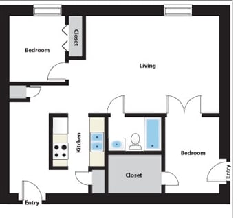 2BR/1BA - Columbian School Apartments