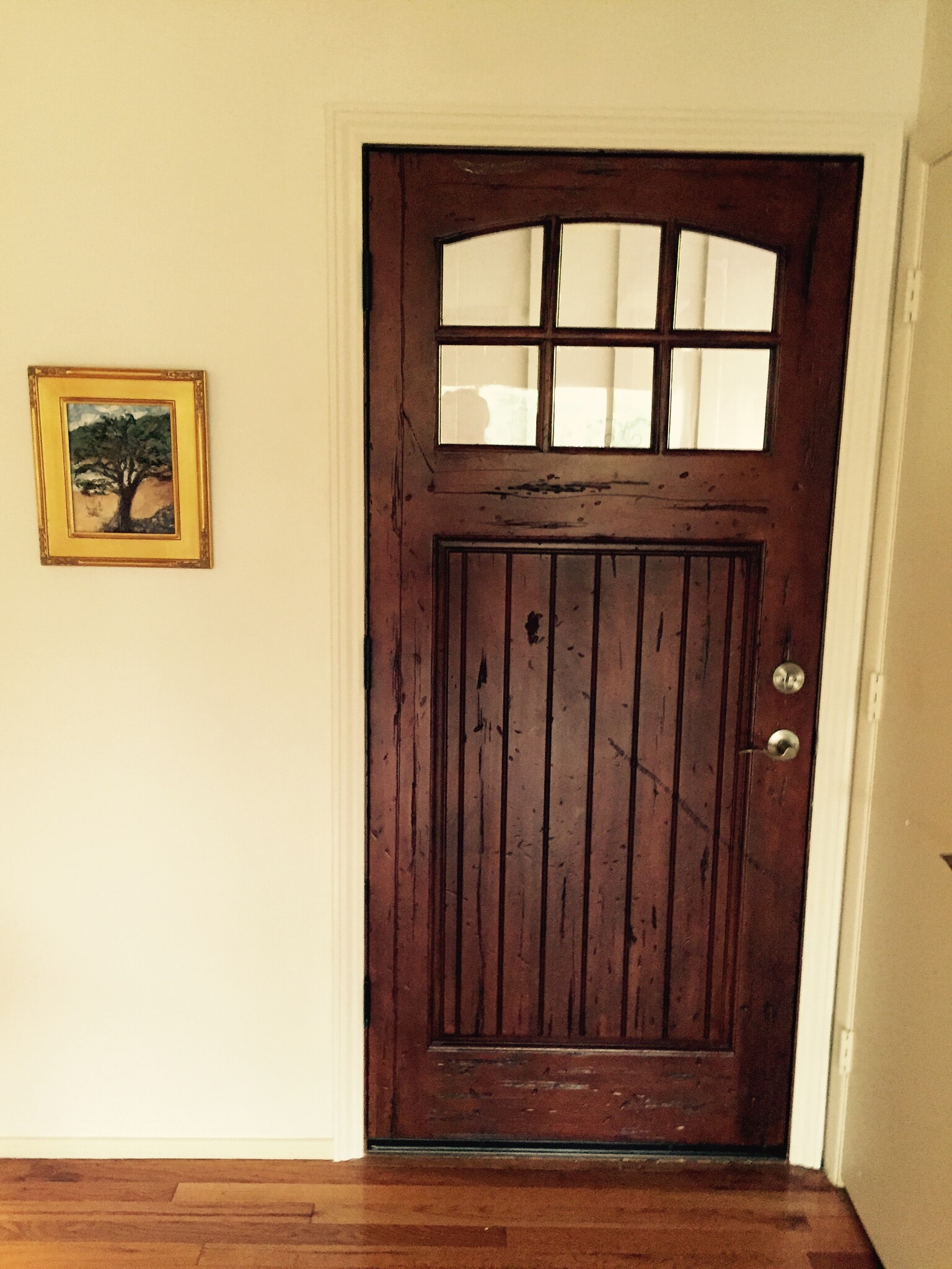 Back of distressed Alder Wood Entry - 3256 Martin Rd