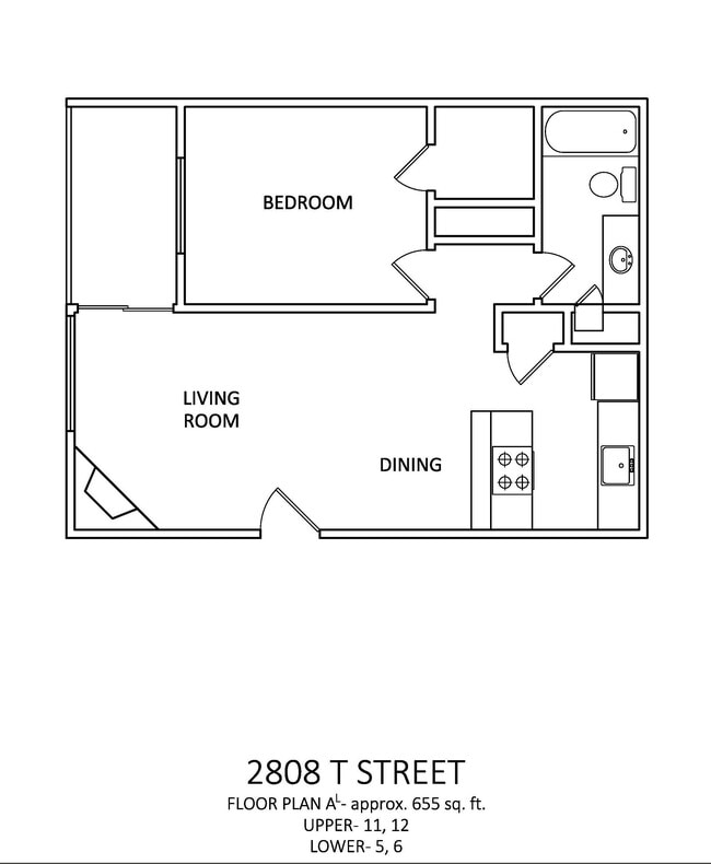 1x1 655 sq ft - A - Midtown Breeze