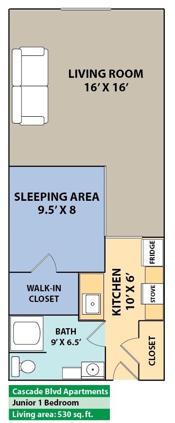 Studio with Sleeping Nook - Cascade Boulevard
