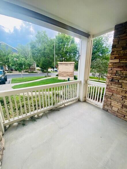 Private Patio with Pull-down Shade & Storage - 8200 E 8th Ave