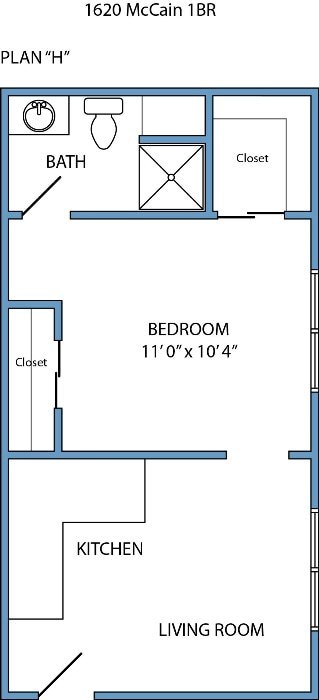 Plan H - 1-bed, 1-bath - 1620 McCain Lane