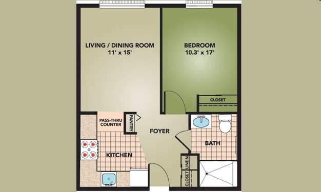 1BR/1BA - Annunciation Terrace