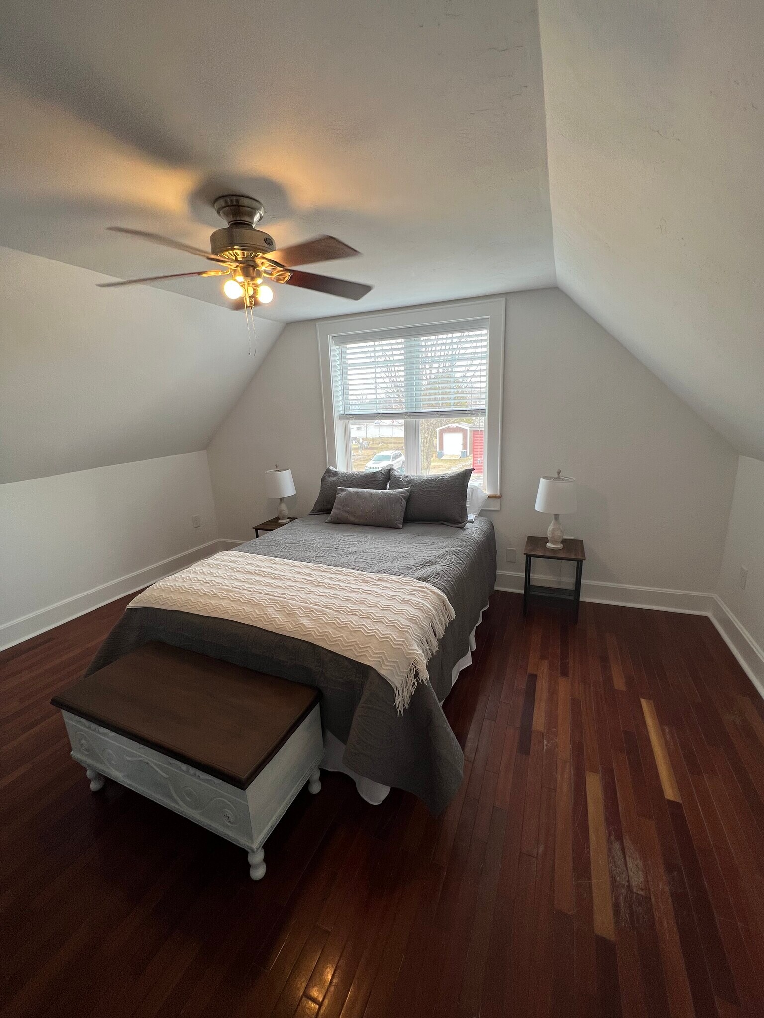 We have a spacious master bedroom with a comfortable queen sized bed. - 624 Park St