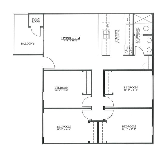 4BR, 1BA - Units 8 &12 - Treehouse West Apartments II