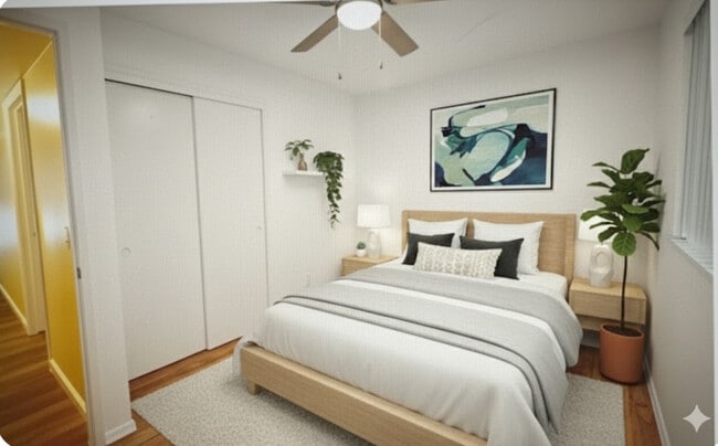 Bedroom- staged - Summer Village Apartments (03/26)