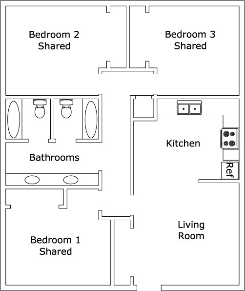 3BR/2BA - Somerset Apartments