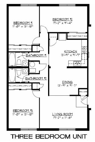 3BR/2BA - Laurel Park Apartments