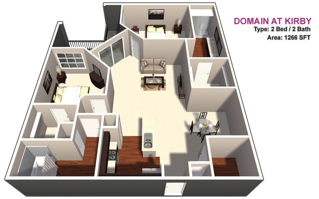 Two Bedroom/Two Bathroom - Domain at Kirby
