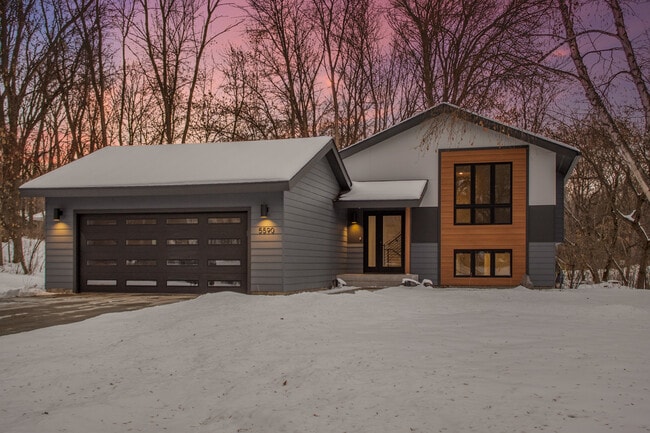 View from street at sunset - 5590 Harding Ln