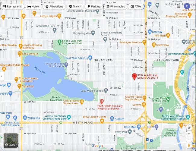 Overview map - 3137 W 20th Ave