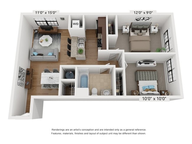 2 Bed 1 Bath - Dill Building