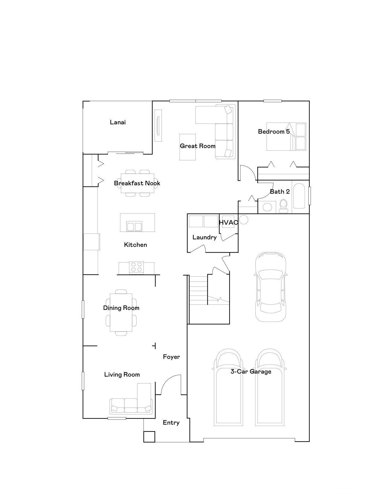 Level 1 floor plan - 2340 Feather Brook Ln